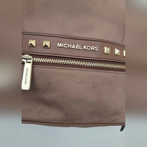 Micheal Kors Nylon Mini Backpack Tan Brown Studded - Picture 2 of 10
